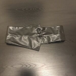 Black Faux Leather Corset Belt